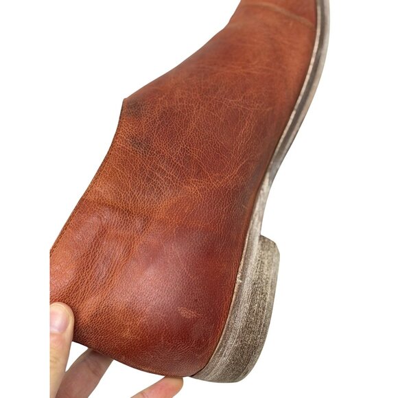 Free People Royale D’Orsay Brown Leather Flat Shoes EU 38 US 7.5 Made in Spain - Picture 10 of 10
